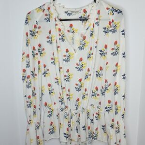 Derek Lam Floral Blouse - White, Red, Yellow, Blue